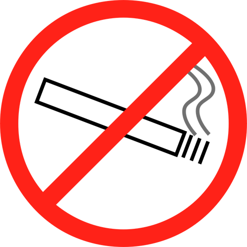 Illustrazione vettoriale di un sottile non bordo nessun segno di fumare
