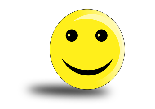 Happy smiley with shadow vector drawing