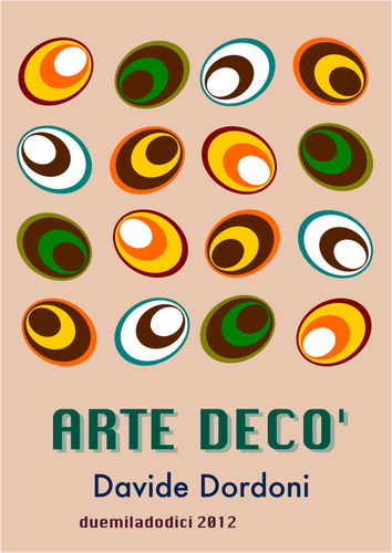 Illustrazione vettoriale di poster di uova art deco