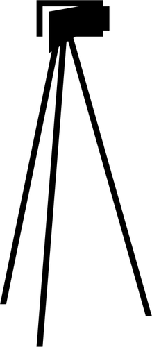 Vector Illustrasjon av kameraet på stativ skilt