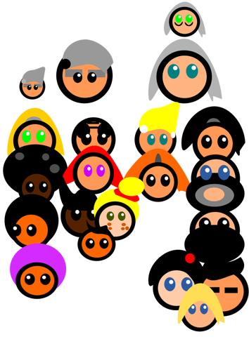 Colorful drawing of a multicultural family tree