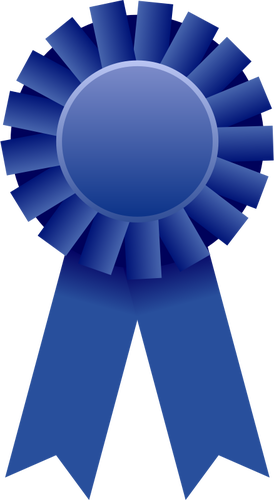 Vector drawing of blue rosette ribbon