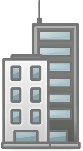 Vector clip art of blue reflective glass tower block