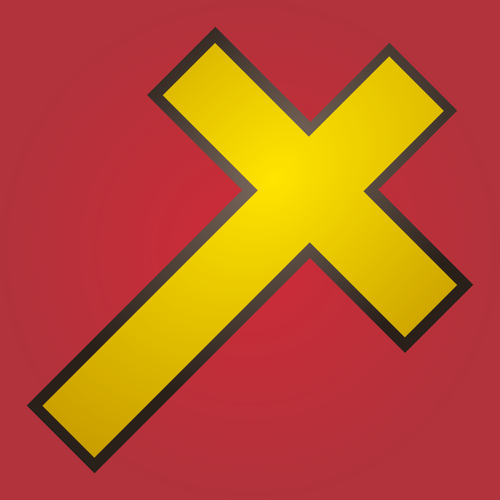 Święty Krzyż żółta ikona wektorowa