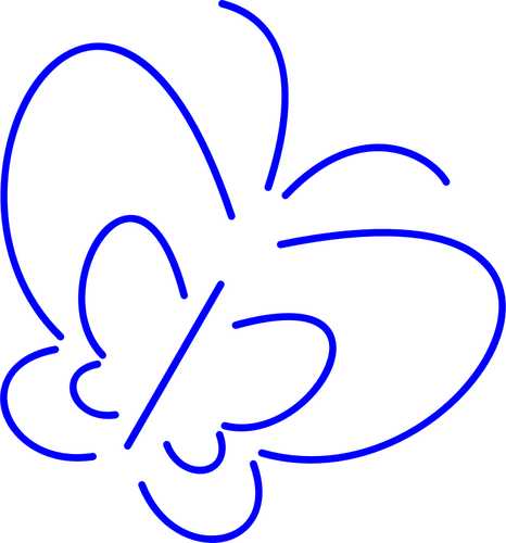 Línea azul arte vector de la imagen de una mariposa