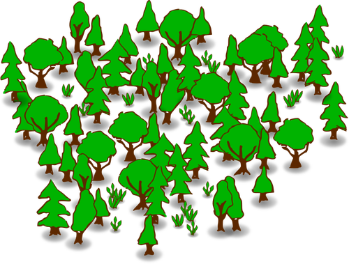 الغابات في اللون الأخضر
