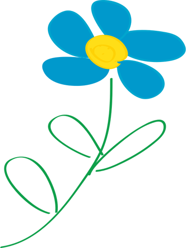 Blomst med blå kronbladene