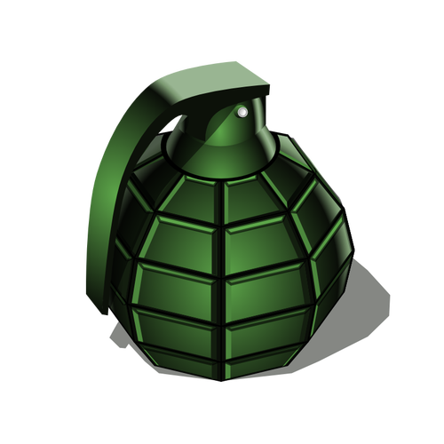 green hand grenade vector clip art
