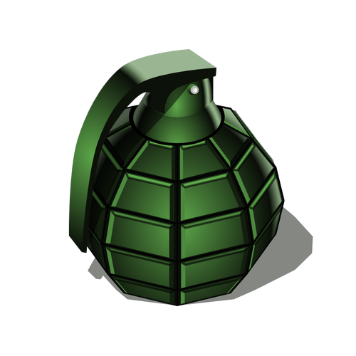 green hand grenade vector clip art