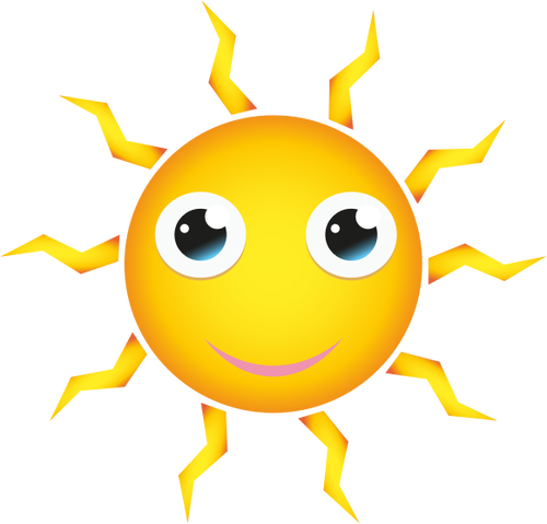 Happy Sun Cartoon Style | Public domain vectors