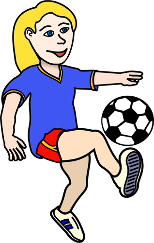 Girl playing football vector image