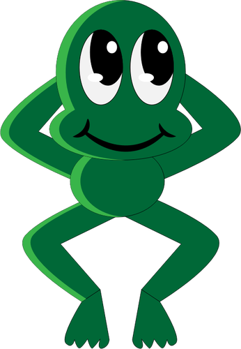 Vector graphics of frog having a rest on the back