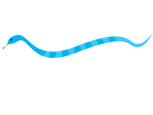 Desenho Animado De Cobra Azul-giro Ilustração do Vetor