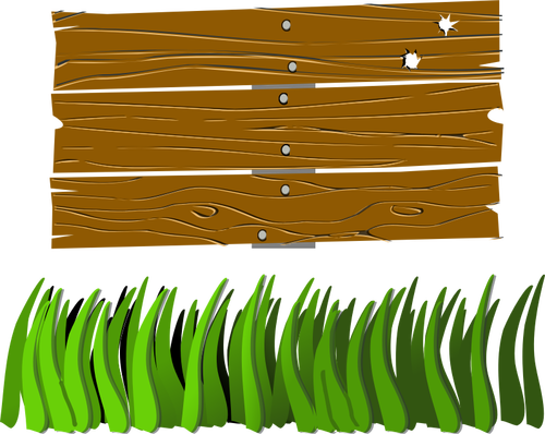Cartello di legno in erba