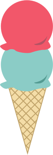 2 つのスクープ コルネットでアイスクリームのイメージ。