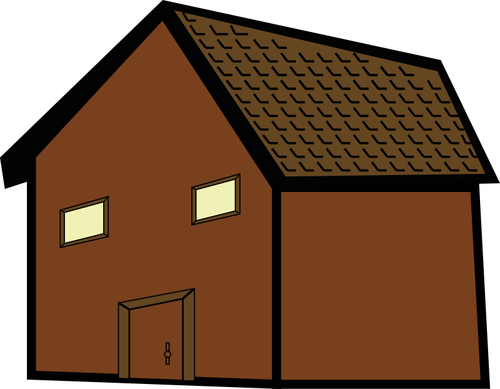 Brown house vector drawing