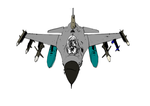 爆撃機の平面のベクトル図