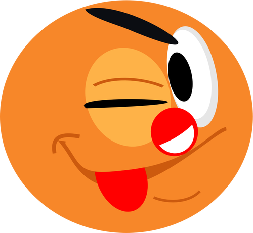 Vector clip art of smiley clown winking