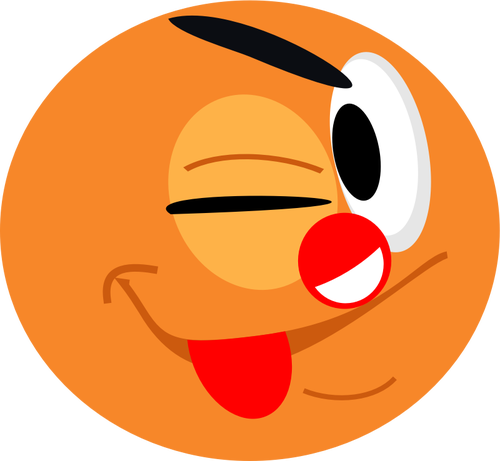 Vector clip art of smiley clown winking