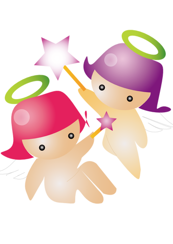 Cute angels vector clip art