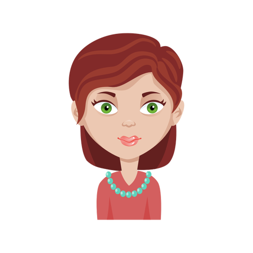 Female cartoon avatar vector drawing