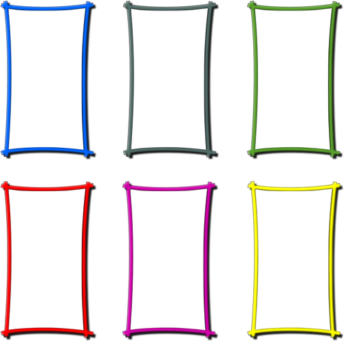 Vector drawing of set of colored frame borders