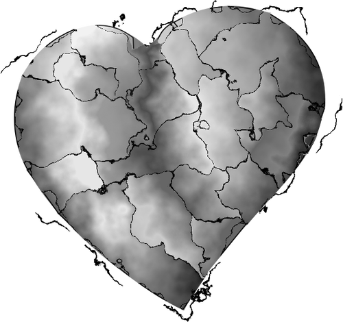 Vector illustraties van vervormde stalen hart
