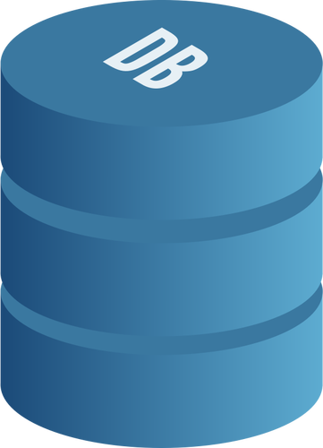 Vector drawing of blue database symbol