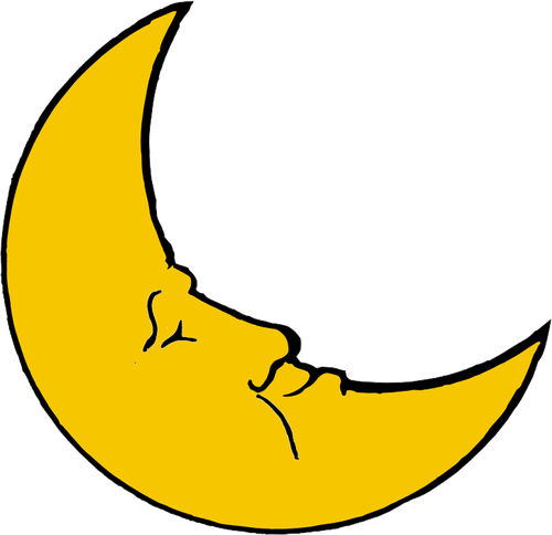 Vector clip art of crescent moon