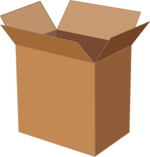 Vector illustration of deep cardboard box open