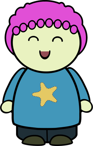 Chubby girl character happy vector image