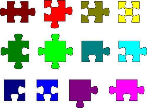 Renkli puzzle parçaları