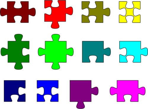 Morceaux de puzzle coloré