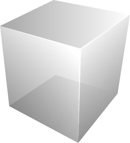 Vektorbild av transparent grå kub