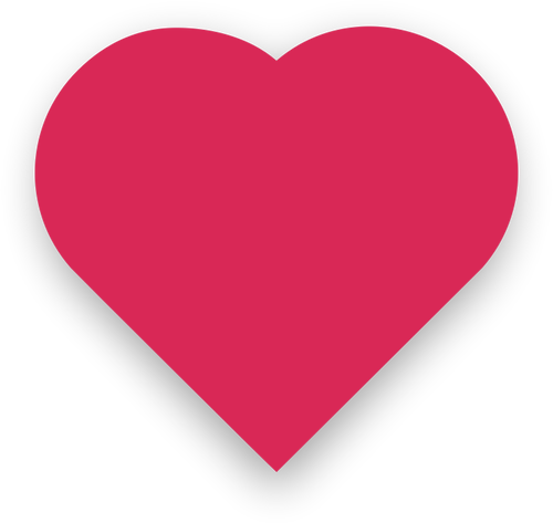 Pink heart with slight shadow vector image