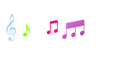 Les notes de musique colorées vector image