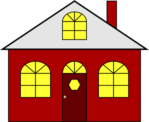 Освещенный дом векторное изображение