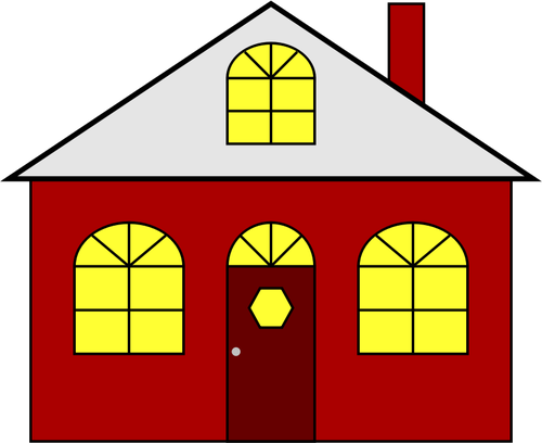 Lighted house vector image