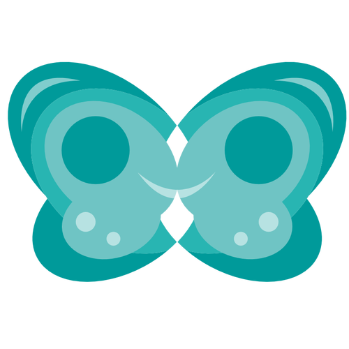 blue smile-shaped butterfly vector graphics