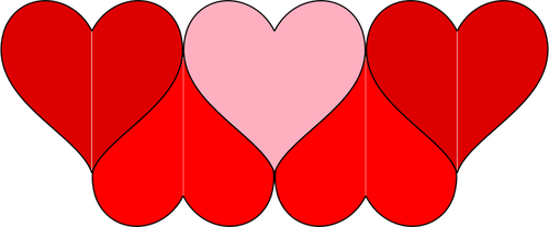 Šest srdcí dekorace vektorový obrázek