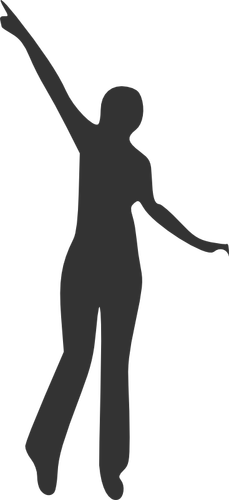 Pointing lady silhouette vector image