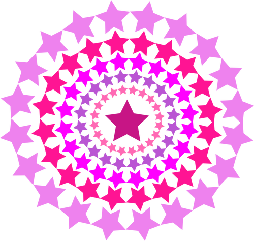 دائرة مع النجوم الوردي