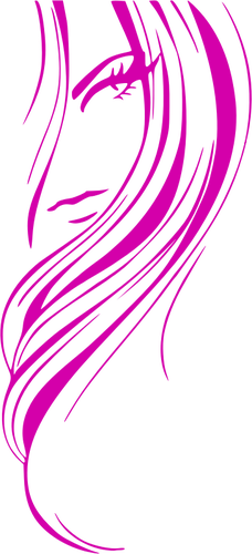 Vector drawing of pink depiction of a woman