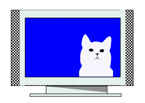 חתול על תמונה וקטורית טלוויזיה