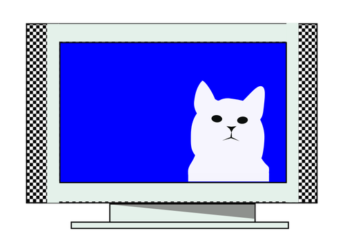 テレビ ベクトル画像上の猫