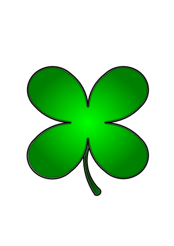 Зеленый клевер Четырёхлистный векторное изображение