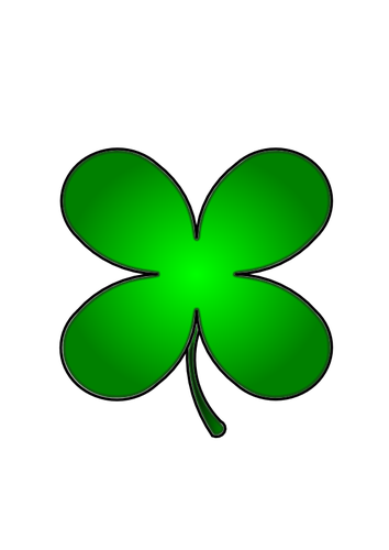 Green four-leaf clover vector image