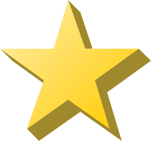 Vector image of yellow star with shade