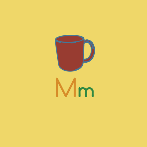 M — для кружка векторное изображение