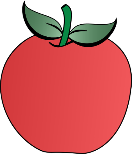 Vector clip art of two leaves apple
